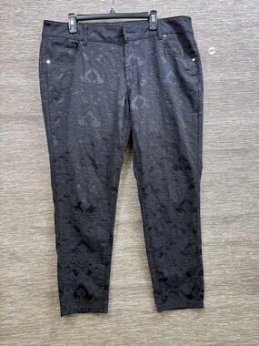 6th & Lane Pants Womens 18 Black Lace Floral Glitter Slim Jegging Stretch Party